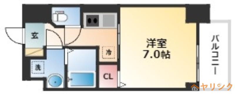 S-RESIDENCE浄心イースト(1K/6階)の間取り写真