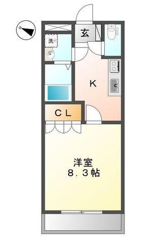 LIFE STAGE(1K/2階)の間取り写真