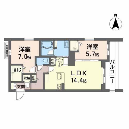 グランパレ安東(2LDK/3階)の間取り写真