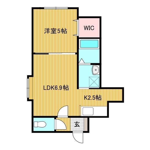 シューストリングス(1LDK/3階)の間取り写真