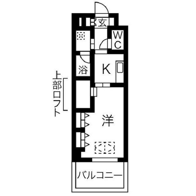 ARROW FIELDS 貮番館(1K/6階)の間取り写真