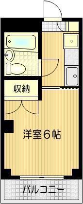 有山ビル(1K/4階)の間取り写真