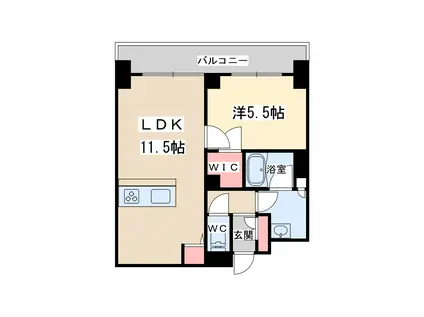 リビエナ グラン 新梅田(1LDK/8階)の間取り写真