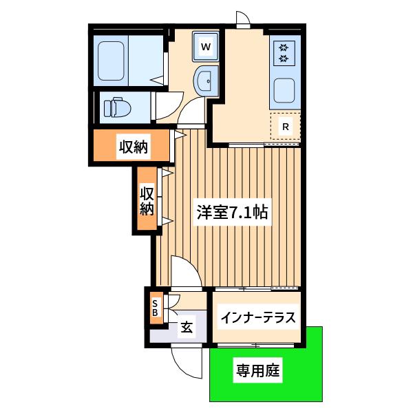 南柏マンション(1K/1階)の間取り写真