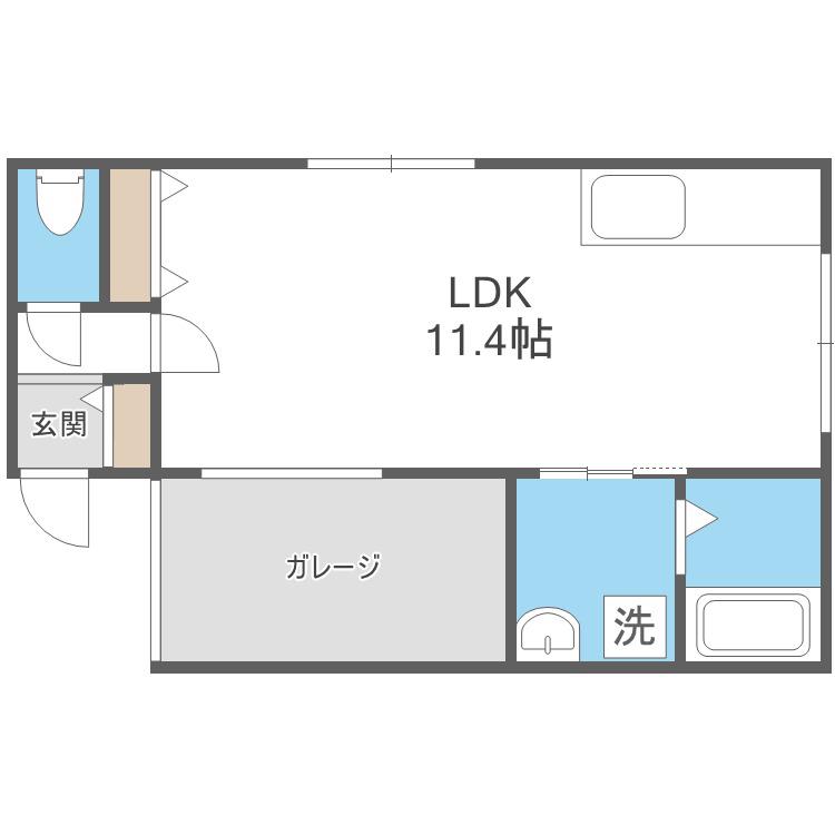 LIVING WITH MOTO(1K/4階)の間取り写真