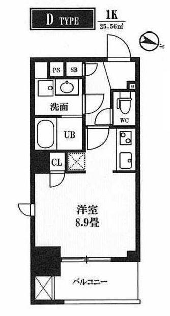 ピークス神田(ワンルーム/2階)の間取り写真