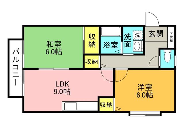 カーサ150(2LDK/2階)の間取り写真