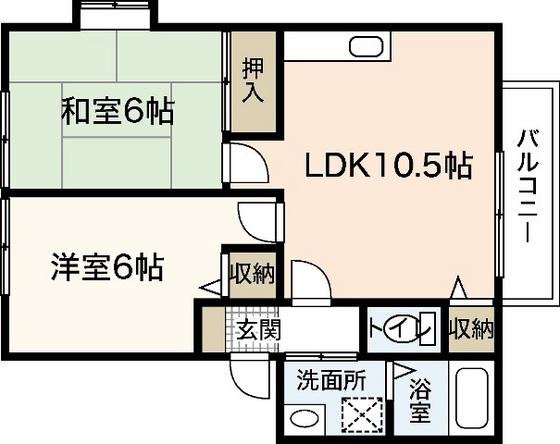 ソレジオKANDA B棟(2LDK/1階)の間取り写真