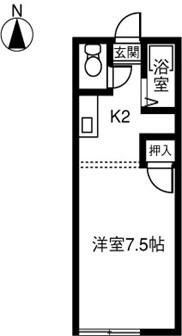 ブルーハイムYS(1K/2階)の間取り写真