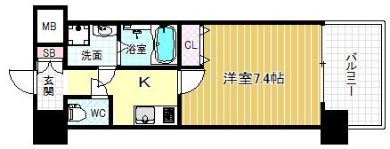 PIECE CHARMANTE FUKUSHIMA(1K/7階)の間取り写真