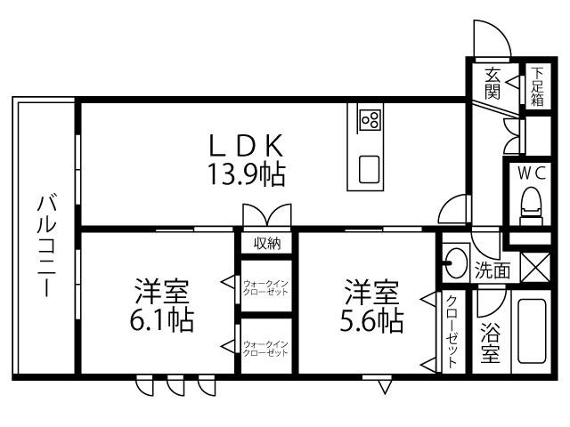 キルシュ ブリューテ 2(2LDK/3階)の間取り写真
