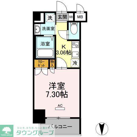 ホウエイコート秋葉原(1K/9階)の間取り写真