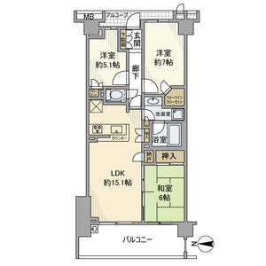 プラウドシティ府中(3LDK/4階)の間取り写真