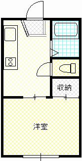 クレスト弐番館(1K/2階)の間取り写真