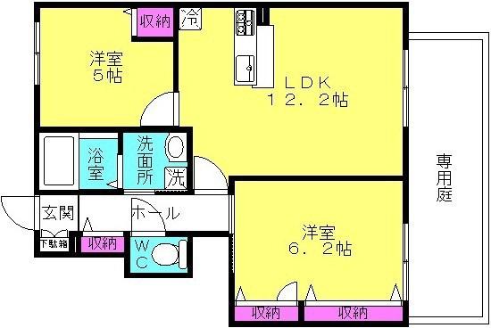 MASTCOURT加古川南(2LDK/1階)の間取り写真