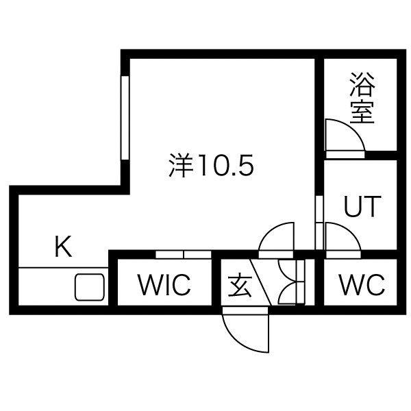 SERENE GARDEN桑園(1K/5階)の間取り写真
