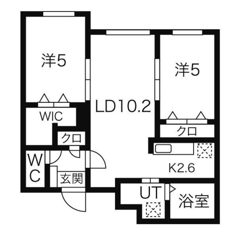 アッサンブラージュC.T.W(2LDK/1階)の間取り写真