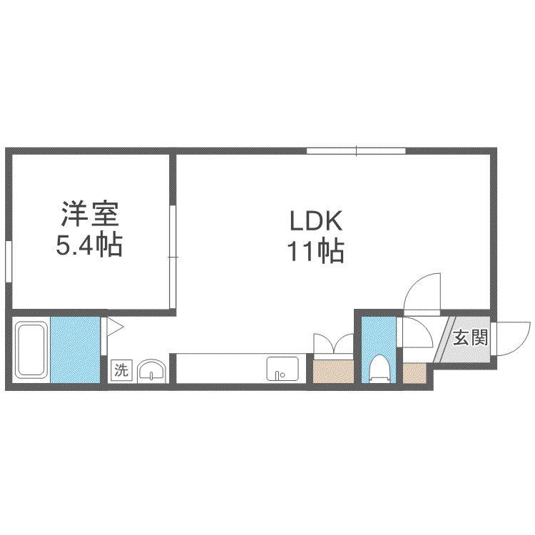 PROUD南郷(1LDK/4階)の間取り写真