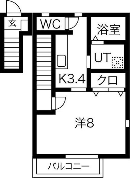 ALLEGIO(1K/2階)の間取り写真