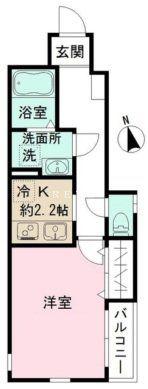 RIZ大京町(1K/1階)の間取り写真