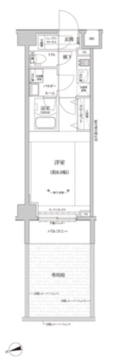 リルシア グランデ 川崎(1K/1階)の間取り写真