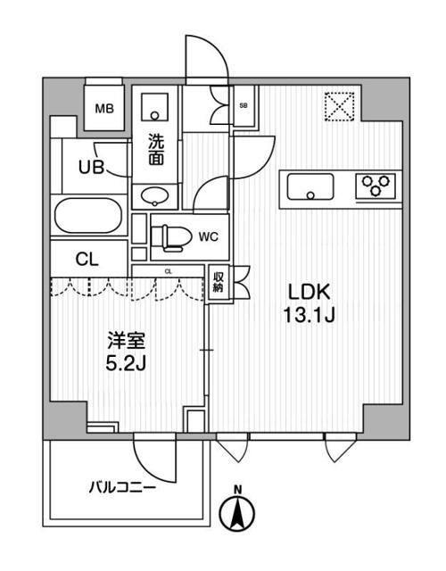 オルタナ押上(1LDK/2階)の間取り写真