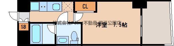 N°77NANBA(1K/2階)の間取り写真