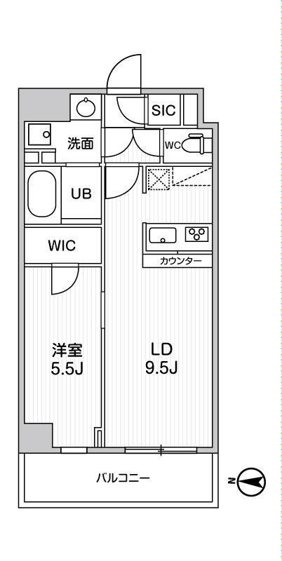 ALTERNA菊川II(1LDK/7階)の間取り写真