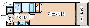 プレサンス三宮花時計前(1K/4階)の間取り写真