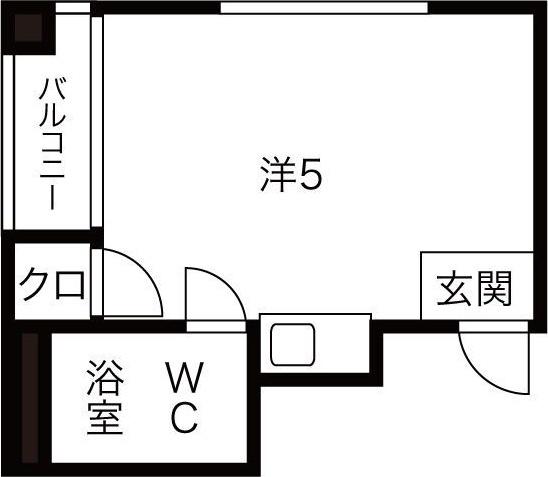 ソレイユ朝潮(ワンルーム/5階)の間取り写真