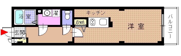 FINE WEATHER ANNEX(ワンルーム/2階)の間取り写真