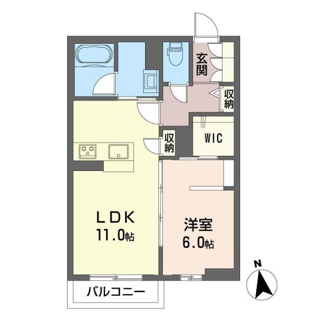 シンシアコート B(1LDK/1階)の間取り写真