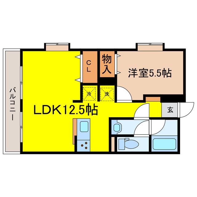 小山宮武マンション(1LDK/3階)の間取り写真
