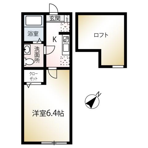 MQUARTO新検見川(1K/1階)の間取り写真