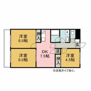 コラージュII(3DK/1階)の間取り写真