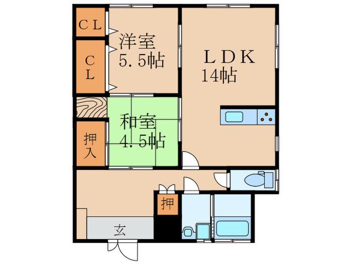 イメージ1(2LDK/1階)の間取り写真