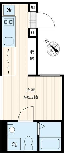 TRIAS531(ワンルーム/2階)の間取り写真