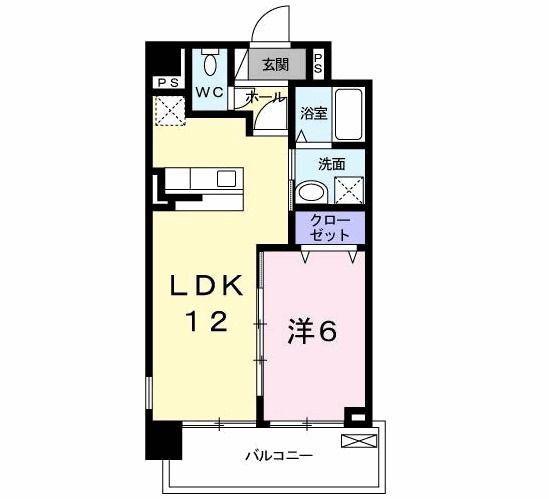 パークサイドヴィラ(1LDK/6階)の間取り写真