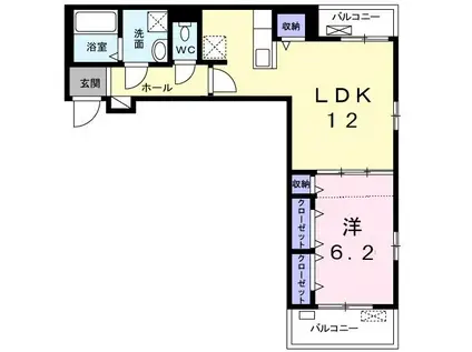 リ・ポワール(1LDK/3階)の間取り写真