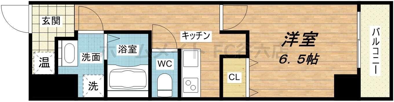 URO玉造II(1K/3階)の間取り写真