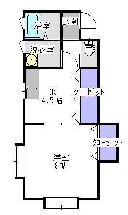 パレットNハウス(1DK/2階)の間取り写真