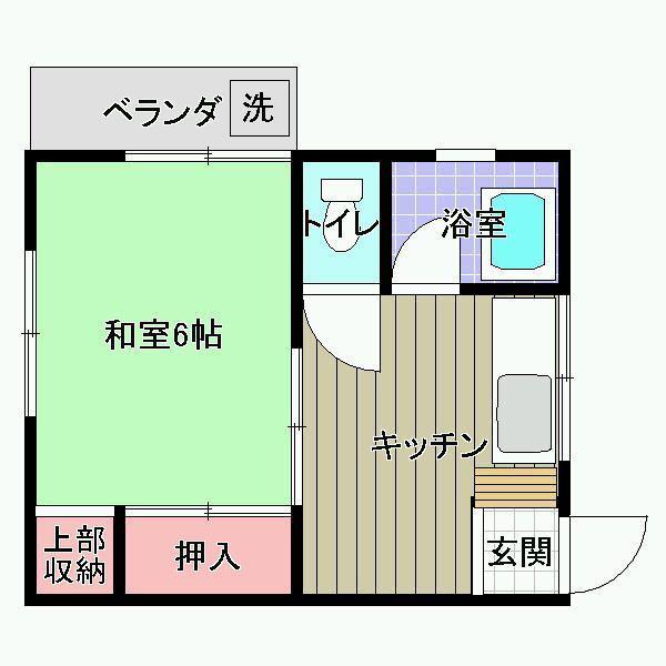 ハイムさくら(1K/2階)の間取り写真