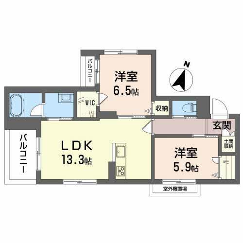 ベレオガーデン(2LDK/3階)の間取り写真