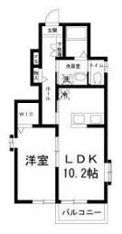 ワカタケ(1LDK/1階)の間取り写真