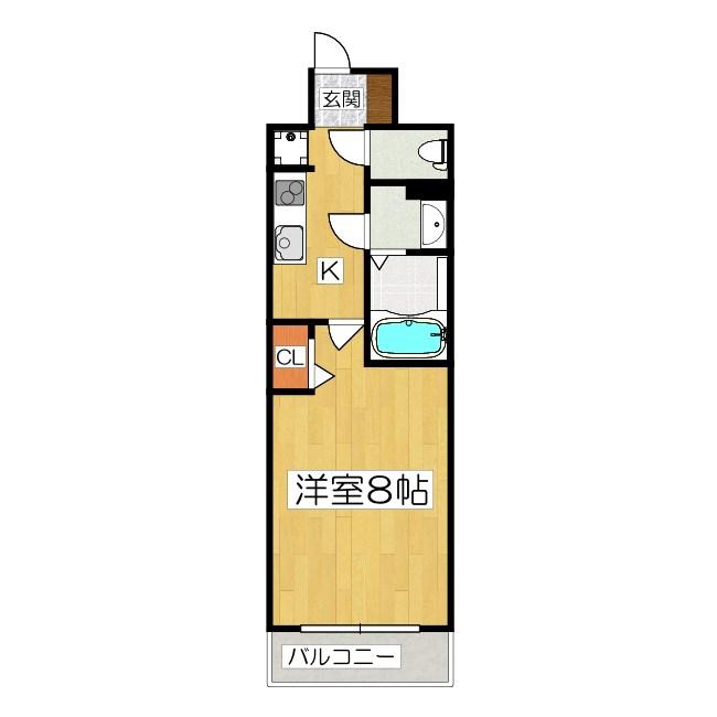 RAY SQUARE 大津(1K/3階)の間取り写真