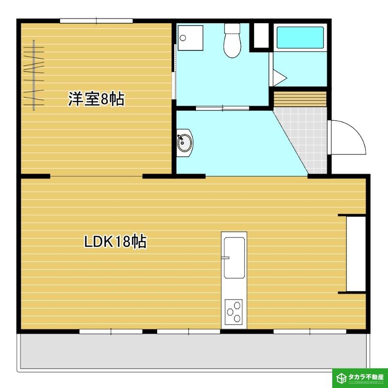 第4みのりマンション(1LDK/1階)の間取り写真
