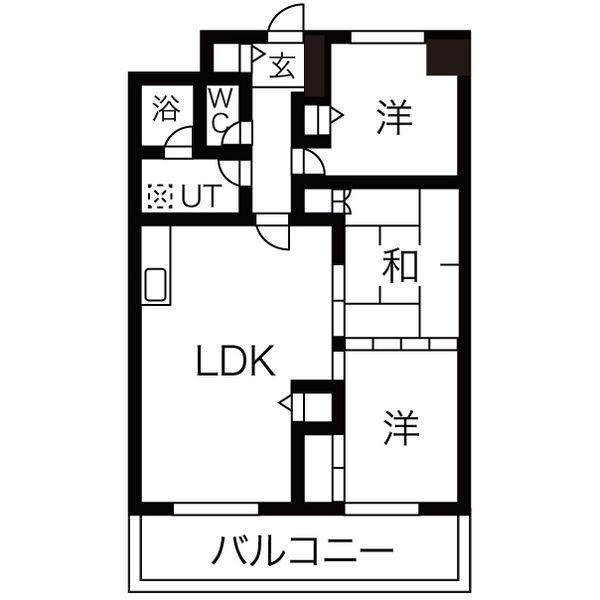 ユニーブル原央(3LDK/5階)の間取り写真