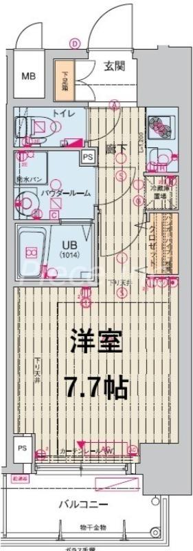 サムティ本町橋2MEDIUS(1K/5階)の間取り写真