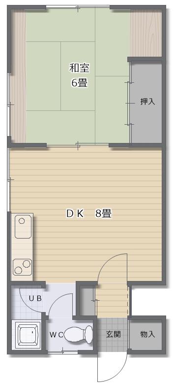 ジョイナス堀川I(1DK/2階)の間取り写真