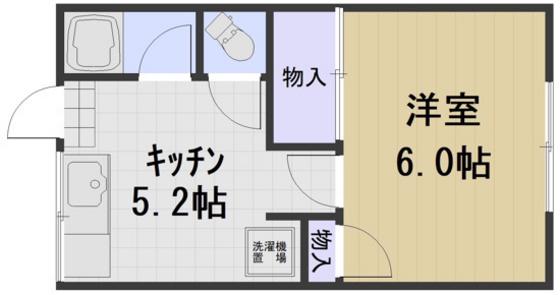 松南ハイツ(1K/2階)の間取り写真